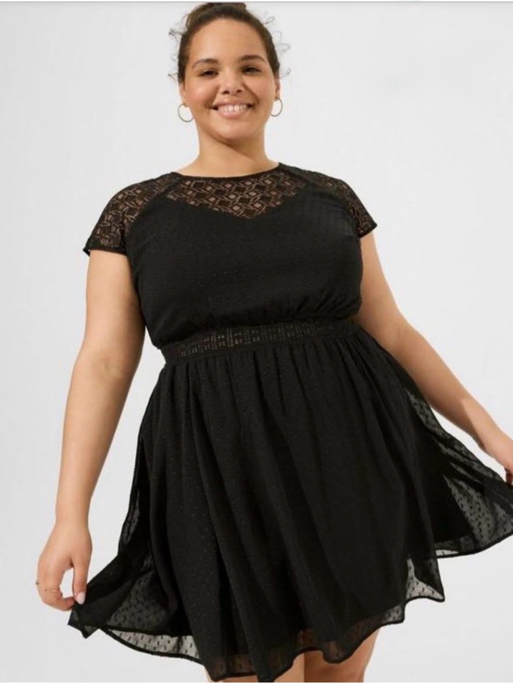Torrid Black Fit-and-flare Skater Lace Dress Size 1X